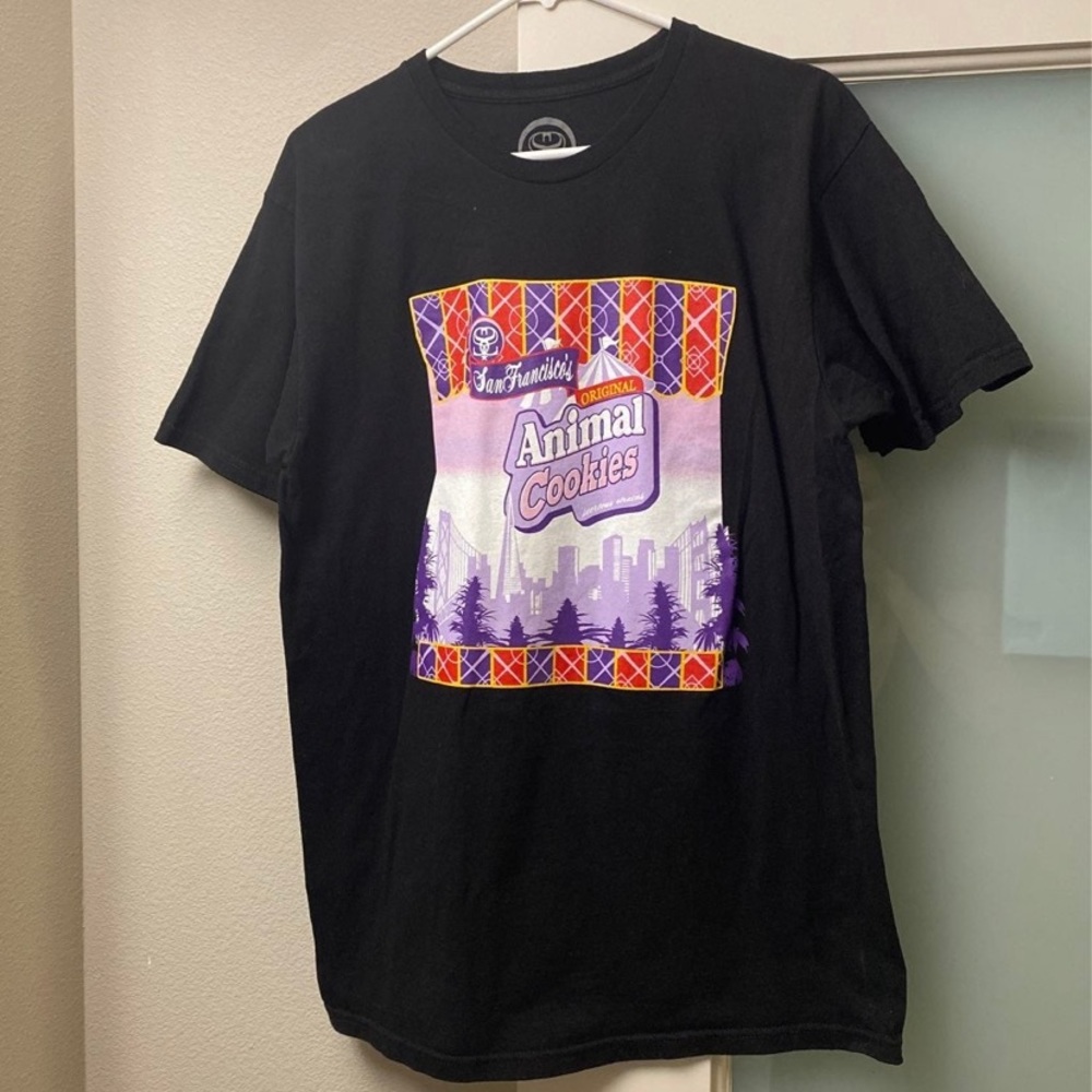 Animal cookies fashion tee tshirt black
